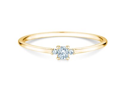 Verlobungsring Vivid Petite Radiant Cut in 14K Gelbgold mit Diamanten 0,10ct G/SI