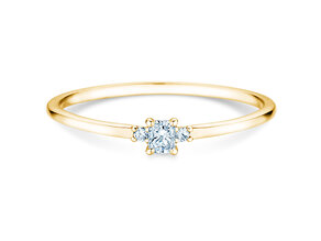 Verlobungsring Vivid Petite Radiant Cut in 14K Gelbgold mit Diamanten 0,10ct G/SI