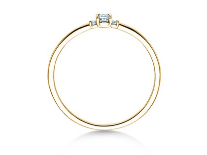 Verlobungsring Vivid Petite Radiant Cut in 14K Gelbgold mit Diamanten 0,10ct G/SI