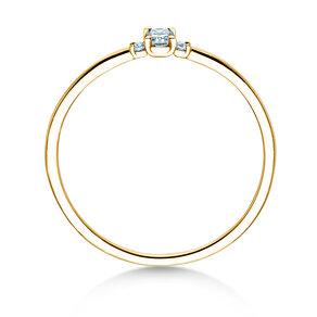 Verlobungsring Vivid Petite Radiant Cut in 14K Gelbgold mit Diamanten 0,10ct G/SI