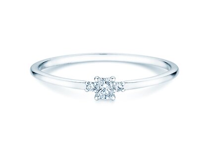 Verlobungsring Vivid Petite Radiant Cut in Platin 950/- mit Diamanten 0,10ct G/SI
