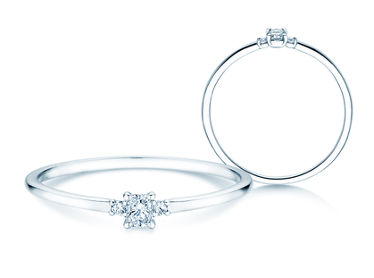 Verlobungsring Vivid Petite Radiant Cut in 14K Weißgold mit Diamanten 0,10ct G/SI
