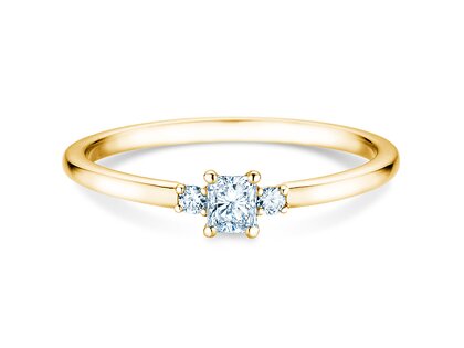 Verlobungsring Vivid Petite Radiant Cut in 9K Gelbgold mit Diamanten 0,31ct G/SI