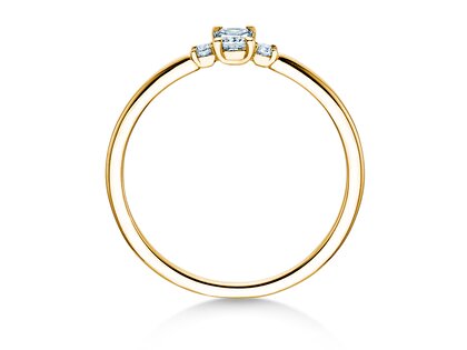 Verlobungsring Vivid Petite Radiant Cut in 9K Gelbgold mit Diamanten 0,31ct G/SI