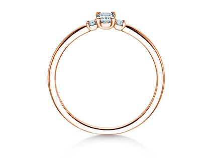 Verlobungsring Vivid Petite Radiant Cut in 9K Roségold mit Diamanten 0,31ct G/SI