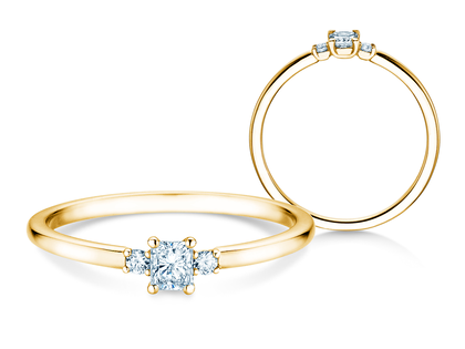 Verlobungsring Vivid Petite Radiant Cut in 9K Gelbgold mit Diamanten 0,31ct G/SI