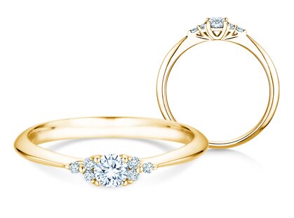 Verlobungsring Vivid Diamond in 14K Gelbgold mit Diamanten 0,31ct G/SI