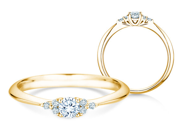 Verlobungsring Vivid Diamond in 14K Gelbgold mit Labordiamanten 0,31ct E/VS