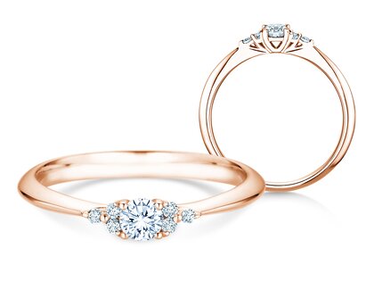 Verlobungsring Vivid Diamond in 9K Roségold mit Diamanten 0,31ct