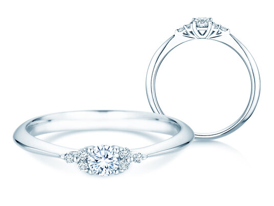 Verlobungsring Vivid Diamond in 14K Weißgold mit Labordiamanten 0,31ct E/VS
