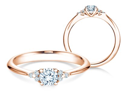 Verlobungsring Vivid Diamond in 18K Roségold mit Diamanten 0,43ct G/SI