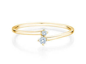 Verlobungsring You & Me Classic in 14K Gelbgold mit Diamanten 0,065ct G/SI