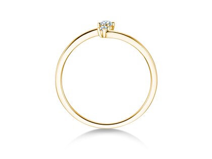 Verlobungsring You & Me Classic in 14K Gelbgold mit Diamanten 0,065ct G/SI