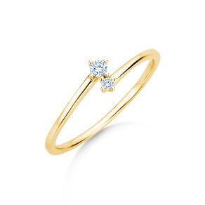 Verlobungsring You & Me Classic in 14K Gelbgold mit Diamanten 0,065ct G/SI