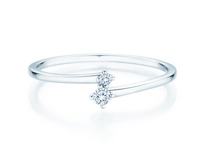 Verlobungsring You & Me Classic in 14K Weißgold mit Diamanten 0,065ct G/SI