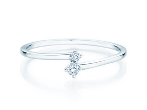 Verlobungsring You & Me Classic in 14K Weißgold mit Diamanten 0,065ct G/SI