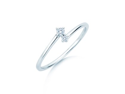Verlobungsring You & Me Classic in 14K Weißgold mit Diamanten 0,065ct G/SI