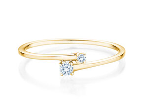 Verlobungsring You & Me Modern in 14K Gelbgold mit Diamanten 0,07ct G/SI