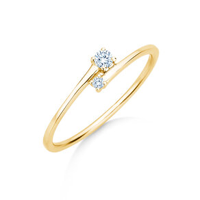 Verlobungsring You & Me Modern in 14K Gelbgold mit Diamanten 0,07ct G/SI