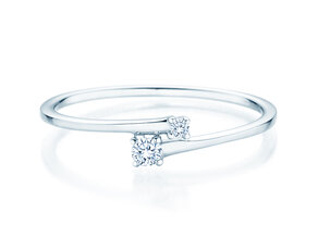 Verlobungsring You & Me Modern in 14K Weißgold mit Diamanten 0,07ct G/SI