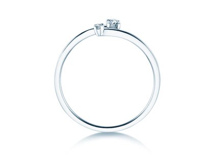 Verlobungsring You & Me Modern in 14K Weißgold mit Diamanten 0,07ct G/SI