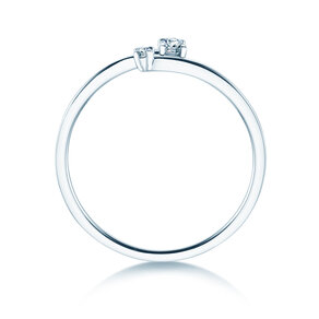 Verlobungsring You & Me Modern in 14K Weißgold mit Diamanten 0,07ct G/SI