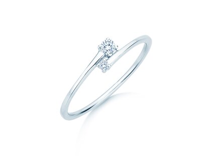 Verlobungsring You & Me Modern in 14K Weißgold mit Diamanten 0,07ct G/SI