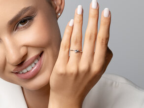 Verlobungsring You & Me Modern in 14K Gelbgold mit Diamanten 0,07ct G/SI