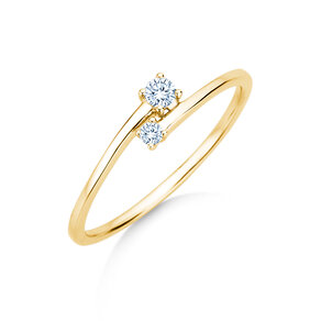 Verlobungsring You & Me Modern in 14K Gelbgold mit Diamanten 0,11ct G/SI