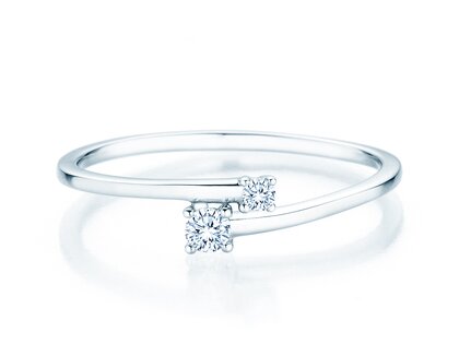 Verlobungsring You & Me Modern in 14K Weißgold mit Diamanten 0,11ct G/SI