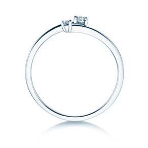 Verlobungsring You & Me Modern in 14K Weißgold mit Diamanten 0,11ct G/SI