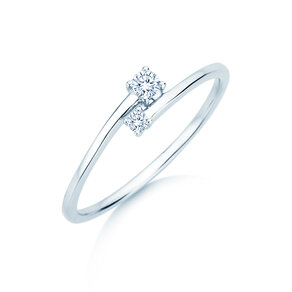 Verlobungsring You & Me Modern in 14K Weißgold mit Diamanten 0,11ct G/SI