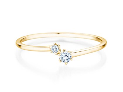 Verlobungsring You & Me Soft in 14K Gelbgold mit Diamanten 0,09ct G/SI