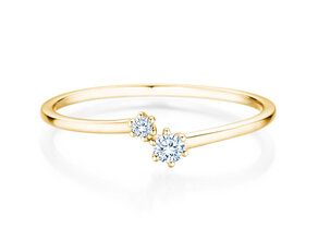 Verlobungsring You & Me Soft in 14K Gelbgold mit Diamanten 0,09ct G/SI