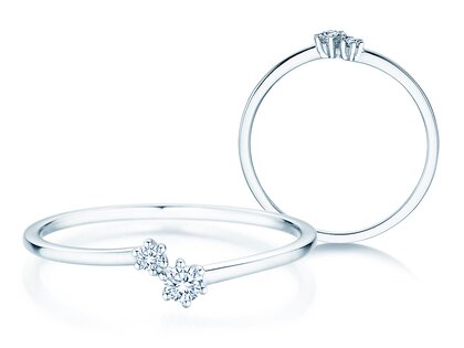 Verlobungsring You & Me Soft in 14K Weißgold mit Diamanten 0,09ct G/SI