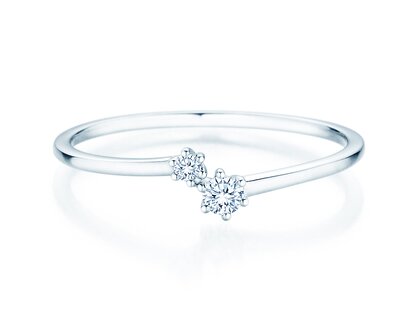 Verlobungsring You & Me Soft in 14K Weißgold mit Diamanten 0,09ct G/SI