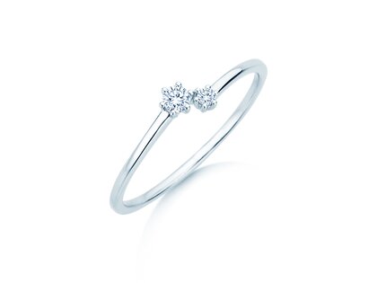 Verlobungsring You & Me Soft in 14K Weißgold mit Diamanten 0,09ct G/SI