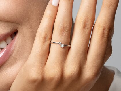 Verlobungsring You & Me Soft in 14K Gelbgold mit Diamanten 0,09ct G/SI