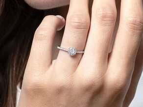 Verlobungsring Bloom Pavé in 14K Weißgold mit Diamanten 0,46ct G/SI
