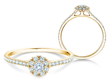 Verlobungsring Bloom Pavé in 9K Weißgold mit Diamanten 0,46ct G/SI
