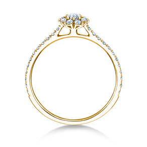 Verlobungsring Bloom Pavé in 9K Gelbgold mit Diamanten 0,46ct G/SI