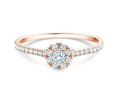 Verlobungsring Bloom Pavé in 18K Roségold mit Diamanten 0,46ct G/SI