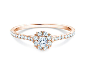 Verlobungsring Bloom Pavé in 18K Roségold mit Diamanten 0,46ct G/SI