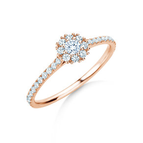 Verlobungsring Bloom Pavé in 18K Roségold mit Diamanten 0,46ct G/SI