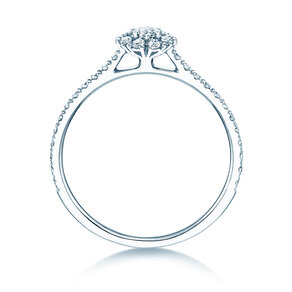 Verlobungsring Bloom Pavé in 14K Weißgold mit Diamanten 0,46ct G/SI