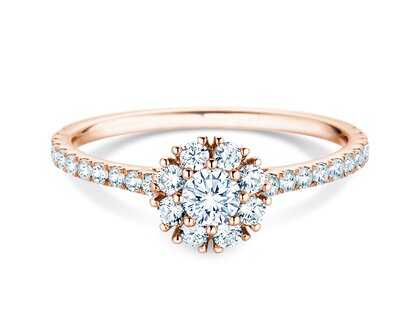 Verlobungsring Bloom Pavé in 14K Roségold mit Diamanten 0,70ct G/SI