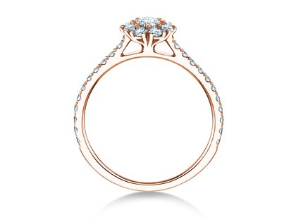 Verlobungsring Bloom Pavé in 14K Roségold mit Diamanten 0,70ct G/SI