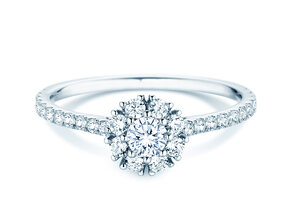 Verlobungsring Bloom Pavé in 14K Weißgold mit Diamanten 0,70ct G/SI