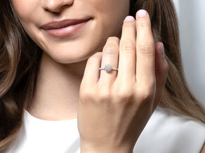Verlobungsring Bloom Pavé in 14K Weißgold mit Diamanten 0,70ct G/SI