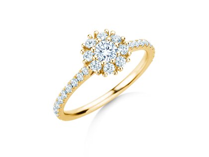Verlobungsring Bloom Pavé in 9K Gelbgold mit Diamanten 0,82ct G/SI